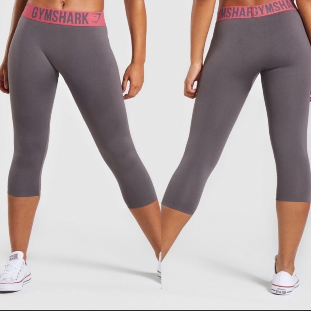 Gymshark Fit Cropped Leggings - Slate Lavender/Rose